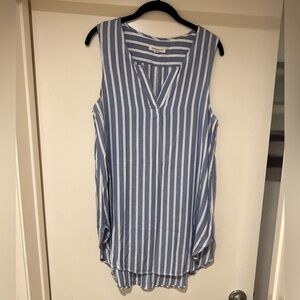 BeachLunchLounge EUC Blue and White Striped Sleeveless Top